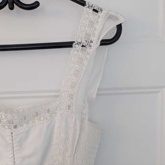 Free People FP One Verona Mini Dress White Crochet Lace Boho Size Large - Picture 3 of 11